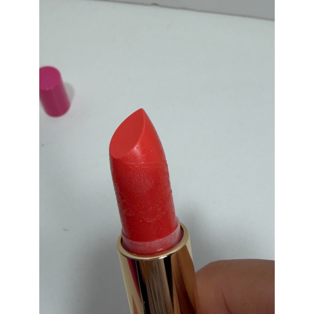 Estee Lauder Pure Color Long Lasting Lipstick 25 Melon Shimmer Pink Gold Case - Picture 4 of 7